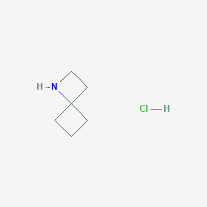 molecular formula C6H12ClN B3113873 1-Azaspiro[3.3]heptane hydrochloride CAS No. 1986337-29-4