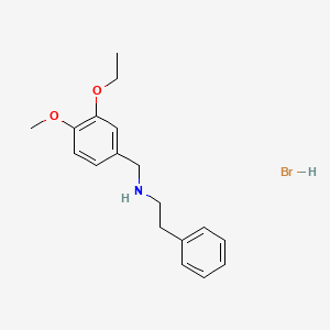 molecular formula C18H24BrNO2 B3113991 N-(3-ethoxy-4-methoxybenzyl)-2-phenylethanamine hydrobromide CAS No. 1989824-34-1