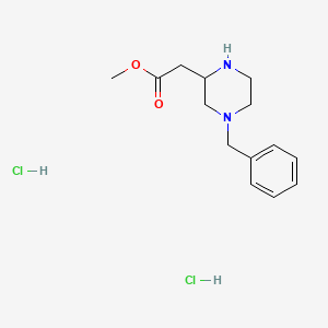 molecular formula C14H22Cl2N2O2 B3114028 Methyl 2-(4-benzylpiperazin-2-YL)acetate 2hcl CAS No. 1992963-33-3