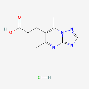 molecular formula C10H13ClN4O2 B3114045 3-(5,7-Dimethyl[1,2,4]triazolo[1,5-a]pyrimidin-6-yl)propanoic acid hydrochloride CAS No. 1993095-02-5