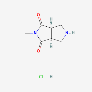 molecular formula C7H11ClN2O2 B3114052 Rac-(3aR,6aS)-2-methyltetrahydropyrrolo[3,4-c]pyrrole-1,3(2H,3aH)-dione hydrochloride CAS No. 1993105-81-9