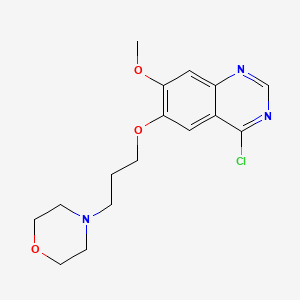 molecular formula C16H20ClN3O3 B3114068 4-(3-((4-Chloro-7-methoxyquinazolin-6-yl)oxy)propyl)morpholine CAS No. 199327-59-8