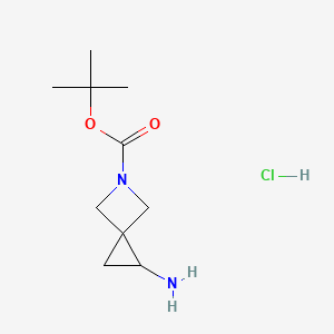 molecular formula C10H19ClN2O2 B3114295 Tert-butyl 1-amino-5-azaspiro[2.3]hexane-5-carboxylate hydrochloride CAS No. 2007925-04-2