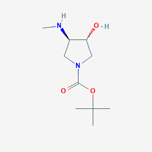 molecular formula C10H20N2O3 B3114686 tert-butyl (3R,4R)-3-hydroxy-4-(methylamino)pyrrolidine-1-carboxylate CAS No. 203503-49-5