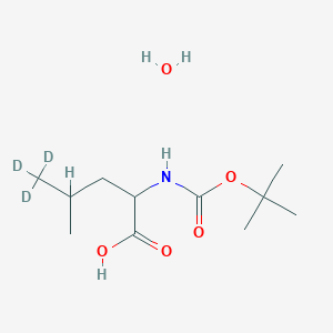 molecular formula C11H23NO5 B3114713 L-Leucine-d3-N-t-BOC H2O (methyl-d3) CAS No. 203645-42-5