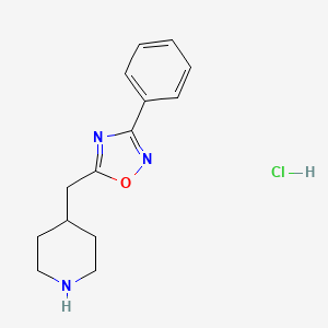 4-[(3-Phenyl-1,2,4-oxadiazol-5-yl)methyl]piperidine hydrochloride