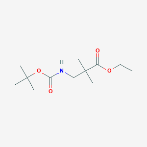 molecular formula C12H23NO4 B3114741 Ethyl 3-((tert-butoxycarbonyl)amino)-2,2-dimethylpropanoate CAS No. 204514-14-7
