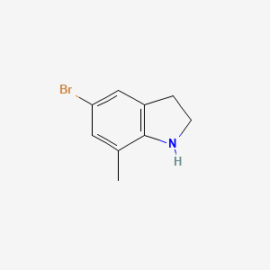 molecular formula C9H10BrN B3114918 5-Bromo-7-methylindoline CAS No. 205584-66-3