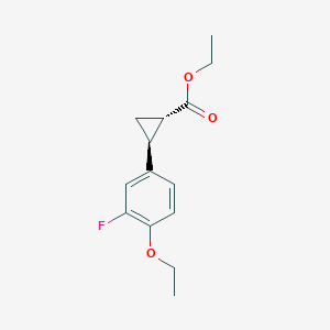 molecular formula C14H17FO3 B3114923 ethyl (1S,2S)-rel-2-(4-ethoxy-3-fluorophenyl)cyclopropane-1-carboxylate CAS No. 2055840-77-0