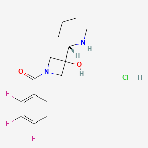B3115068 [3-hydroxy-3-[(2S)-2-piperidyl]azetidin-1-yl]-(2,3,4-trifluorophenyl)methanone;hydrochloride CAS No. 2065147-70-6