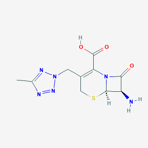 molecular formula C10H12N6O3S B031151 (6R,7R)-7-Amino-3-((5-methyl-2H-tetrazol-2-yl)methyl)-8-oxo-5-thia-1-azabicyclo[4.2.0]oct-2-ene-2-carboxylic acid CAS No. 82549-51-7