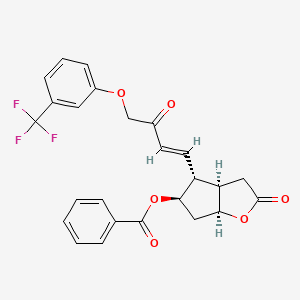 molecular formula C25H21F3O6 B3115198 (3AR,4R,5R,6AS)-2-oxo-4-((E)-3-oxo-4-(3-(trifluoromethyl)phenoxy)but-1-en-1-yl)hexahydro-2H-cyclopenta[b]furan-5-yl benzoate CAS No. 208111-98-2