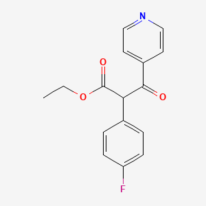 molecular formula C16H14FNO3 B3115231 ethyl 2-(4-fluorophenyl)-3-oxo-3-(pyridin-4-yl)propanoate CAS No. 208655-02-1