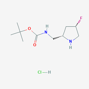 molecular formula C10H20ClFN2O2 B3115588 tert-butyl N-{[(2S,4S)-4-fluoropyrrolidin-2-yl]methyl}carbamate hydrochloride CAS No. 2101775-09-9