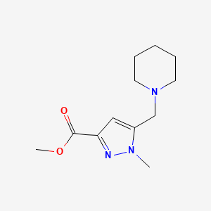 B3115826 1-Methyl-5-piperidin-1-ylmethyl-1H-pyrazole-3-carboxylic acid methyl ester CAS No. 2120537-33-7