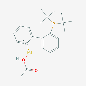 molecular formula C22H30O2PPd- B031159 acetic acid;ditert-butyl-(2-phenylphenyl)phosphane;palladium CAS No. 577971-19-8