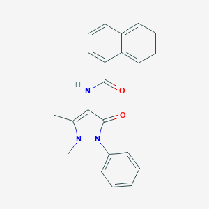 molecular formula C22H19N3O2 B311591 N-(1,5-dimethyl-3-oxo-2-phenylpyrazol-4-yl)naphthalene-1-carboxamide 