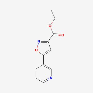 molecular formula C11H10N2O3 B3116373 Ethyl 5-(pyridin-3-yl)-1,2-oxazole-3-carboxylate CAS No. 215870-77-2