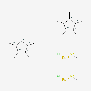 Dichlorobis(mu-methanethioato)bis(pentamethylcyclopentadienyl)diruthenium(III)