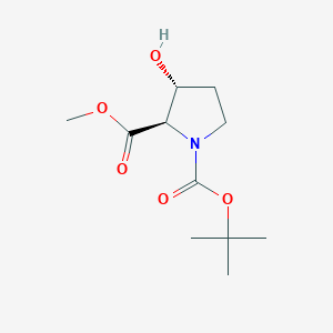 molecular formula C11H19NO5 B3116435 1-叔丁基 2-甲基 (2R,3R)-3-羟基吡咯烷-1,2-二羧酸酯 CAS No. 2165775-01-7