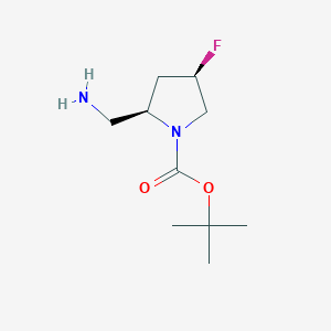 molecular formula C10H19FN2O2 B3116454 tert-Butyl (2R,4R)-2-(aminomethyl)-4-fluoropyrrolidine-1-carboxylate CAS No. 2166276-83-9