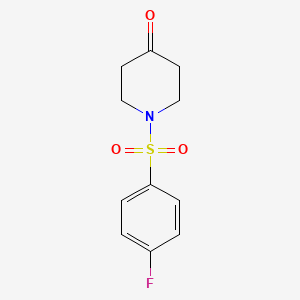 molecular formula C11H12FNO3S B3116492 1-[(4-Fluorophenyl)sulfonyl]piperidin-4-one CAS No. 216983-39-0