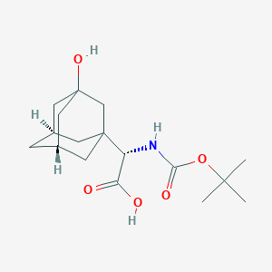 molecular formula C₁₇H₂₇NO₅ B031165 (2S)-2-((tert-Butoxycarbonyl)amino)-2-(3-hydroxyadamantan-1-yl)acetic acid CAS No. 361442-00-4