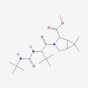 molecular formula C20H35N3O4 B3116508 (1R,2S,5S)-Methyl 3-[(S)-2-(3-tert-butylureido)-3,3-dimethylbutanoyl]-6,6-dimethyl-3-azabicyclo[3.1.0]hexane-2-carboxylate CAS No. 2170811-36-4