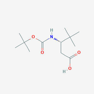 molecular formula C12H23NO4 B3116515 (S)-3-((tert-Butoxycarbonyl)amino)-4,4-dimethylpentanoic acid CAS No. 2171245-83-1