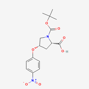 molecular formula C16H20N2O7 B3116684 (2S,4S)-1-(Tert-butoxycarbonyl)-4-(4-nitro-phenoxy)-2-pyrrolidinecarboxylic acid CAS No. 218943-94-3