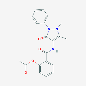 molecular formula C20H19N3O4 B311672 2-{[(1,5-dimethyl-3-oxo-2-phenyl-2,3-dihydro-1H-pyrazol-4-yl)amino]carbonyl}phenyl acetate 