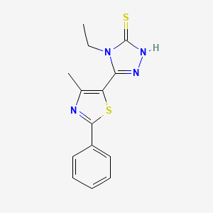 4-ethyl-5-(4-methyl-2-phenyl-1,3-thiazol-5-yl)-4H-1,2,4-triazol-3-ylhydrosulfide