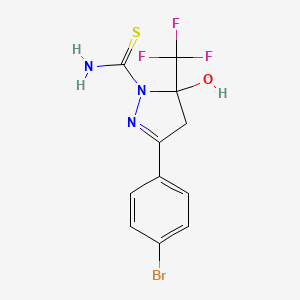 3-(4-Bromophenyl)-4,5-dihydro-5-hydroxy-1-thiocarbamoyl-5-(trifluoromethyl)pyrazole