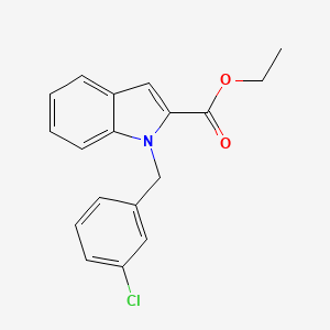 molecular formula C18H16ClNO2 B3117016 Ethyl N-(3-chlorobenzyl)indole-2-carboxylate CAS No. 220677-15-6