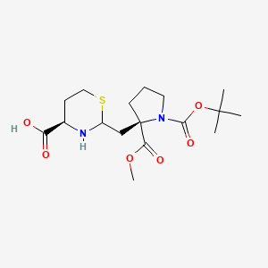 (4R)-2-(((R)-1-(tert-butoxycarbonyl)-2-(methoxycarbonyl)pyrrolidin-2-yl)methyl)-1,3-thiazinane-4-carboxylic acid