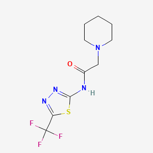 molecular formula C10H13F3N4OS B3117206 2-piperidino-N-[5-(trifluoromethyl)-1,3,4-thiadiazol-2-yl]acetamide CAS No. 221647-49-0