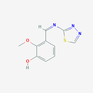 molecular formula C10H9N3O2S B311733 2-Methoxy-3-[(1,3,4-thiadiazol-2-ylimino)methyl]phenol 