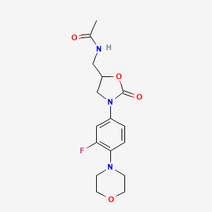 molecular formula C16H20FN3O4 B3117564 N-[[(5S)-3-[3-Fluoro-4-(4-morpholinyl)phenyl]-2-oxo-5-oxazolidinyl]methyl]-acetamide CAS No. 224323-50-6