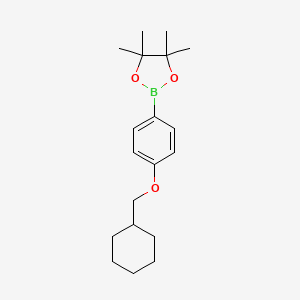 molecular formula C19H29BO3 B3117586 2-(4-Cyclohexylmethoxyphenyl)-4,4,5,5-tetramethyl-[1,3,2]dioxaborolane CAS No. 2246601-54-5