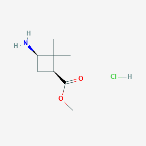 methyl (1S,3R)-3-amino-2,2-dimethyl-cyclobutanecarboxylate;hydrochloride