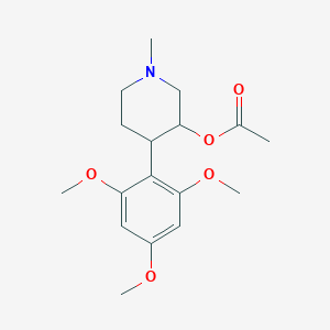 molecular formula C17H25NO5 B3118232 1-Methyl-4-(2,4,6-trimethoxyphenyl)piperidin-3-yl acetate CAS No. 234771-36-9