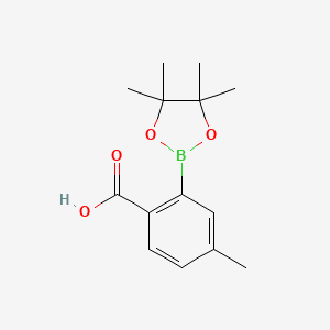 molecular formula C14H19BO4 B3118411 4-Methyl-2-(tetramethyl-1,3,2-dioxaborolan-2-yl)benzoic acid CAS No. 2377608-70-1
