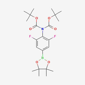 molecular formula C22H32BF2NO6 B3118416 tert-Butyl (2,6-difluoro-4-(4,4,5,5-tetramethyl-1,3,2-dioxaborolan-2-yl)phenyl)biscarbamate CAS No. 2377609-71-5