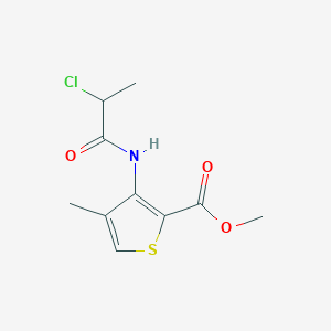 molecular formula C10H12ClNO3S B3118529 Methyl 3-(2-chloropropanamido)-4-methylthiophene-2-carboxylate CAS No. 23964-56-9