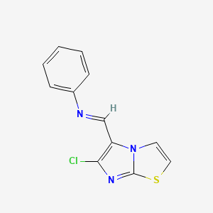 N-[(6-chloroimidazo[2,1-b][1,3]thiazol-5-yl)methylene]aniline