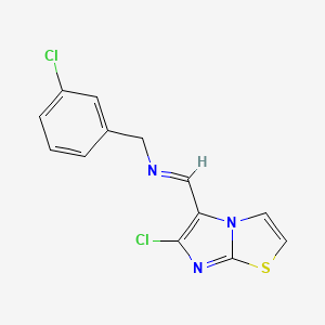 B3118692 N-[(6-chloroimidazo[2,1-b][1,3]thiazol-5-yl)methylene](3-chlorophenyl)methanamine CAS No. 241132-69-4