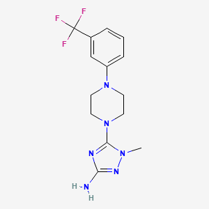 molecular formula C14H17F3N6 B3118712 1-methyl-5-{4-[3-(trifluoromethyl)phenyl]piperazino}-1H-1,2,4-triazol-3-amine CAS No. 241488-12-0