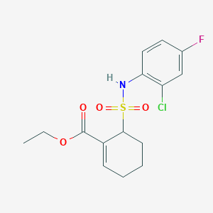 ethyl 6-(N-(2-chloro-4-fluorophenyl)sulfamoyl)cyclohex-1-enecarboxylate