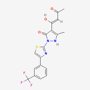 4-[(Z)-1-hydroxy-3-oxobut-1-enyl]-5-methyl-2-[4-[3-(trifluoromethyl)phenyl]-1,3-thiazol-2-yl]-1H-pyrazol-3-one