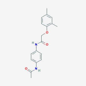 molecular formula C18H20N2O3 B311908 N-[4-(acetylamino)phenyl]-2-(2,4-dimethylphenoxy)acetamide 